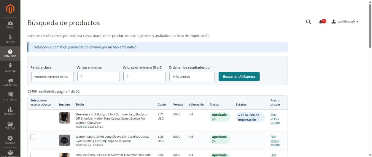 Resultados de búsqueda de AliExpress